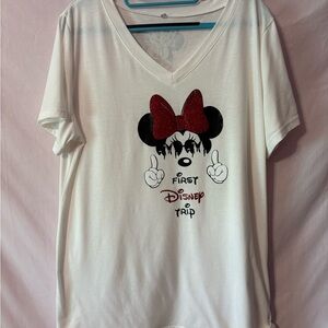 Disney White Shirt with Minnie Mouse Design